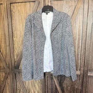 Briggs New York Black and White Textured Women's Jacket - Size 16